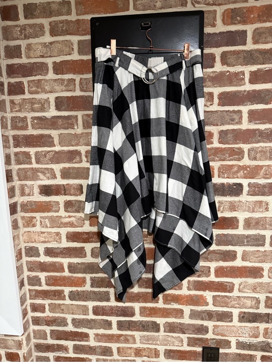 Bar III Dresses & Skirts - Bar III Black and White Buffalo Check Asymmetrical Handkerchief Skirt